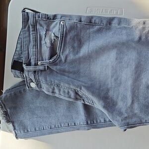 H&M & Denim Gray Jeans With Button Fly And Distressed Style Size 33 Skinny